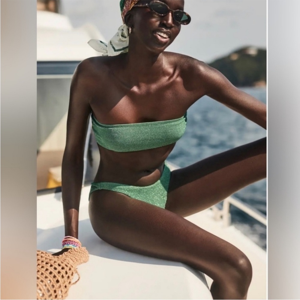 NWT Beach Riot Kelsey Bandeau Strapless Bikini Swim Top in Emerald